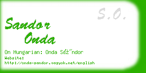 sandor onda business card